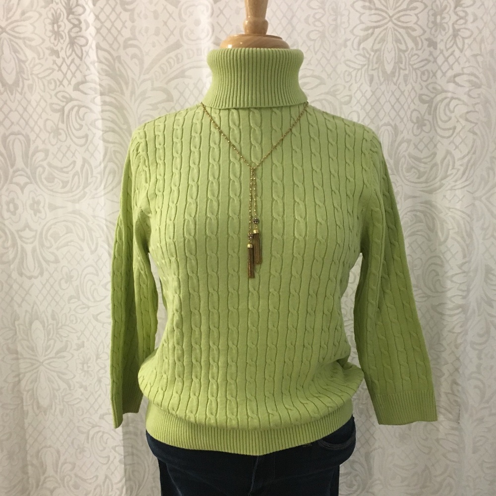 Medium Lime Green Turtleneck sweater